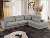 Freistehendes Ecksofa mit lose Kissen, L-form - SAVONA - rechts - Hellgrau Stoff Bild 3