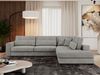 Freistehendes Ecksofa mit lose Kissen, L-form - SAVONA - rechts - Hellgrau Stoff Bild 2