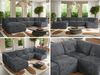 Modulares XXL-Ecksofa MODARO 5M, U-Form, Wohnlandschaft, 5-teilig, freistehend, Wohnzimmer Couch, HR-Schaumstoff - Grau Cord - Links Bild 2