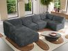 Modulares XXL-Ecksofa MODARO 5M, U-Form, Wohnlandschaft, 5-teilig, freistehend, Wohnzimmer Couch, HR-Schaumstoff - Grau Cord - Links Bild 4