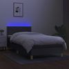 Boxspringbett mit Matratze & LED Stoff Dunkelgrau 90x200 cm Bild 4