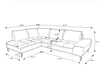 Vente-unique - ARCHIBALD Sofa Stoff Blau - B 206 cm x H 82 cm x L 271 cm Bild 5