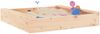 vidaXL Sandkasten, Massives Kiefernholz natur, 111 x 111 x 20 cm, Quadratisch Bild 3