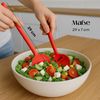 Cofi Salatbesteck 2-teilig – Salatlöffel & Salatgabel im Set – spülmaschinengeeignet Made in Germany, 29 cm lang Rot Bild 3