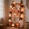 Guru-Shop LED-Lichterkette Stoff Ball Lichterkette, 20`er LED Kugel.. Bild 2