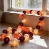 Guru-Shop LED-Lichterkette Stoff Ball Lichterkette, 20`er LED Kugel.. Bild 3