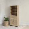 Dmora Kommode Valsesia, Wohnzimmerbuffet, Wohnzimmer-Sideboard, Moderne Küchen-Speisekammer, 89x40 h222 cm, Eiche Bild 2