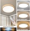 style home Deckenleuchte LED Deckenlampe Holz, dimmbar mit Fernbedienung 3000-6000K, 96W, LED fest integriert, 50*50*6cm, Runde Lampe, für Wohnzimmer Schlafzimmer Küche Diele Flur Bild 1