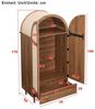 Merax Kleiderschrank mit Stofftüren, Schublade & Kleiderstange (79Lx50Bx175H Kommode, 1-St, für Gäste- & Ankleidezimmer) Garderobenschrank mit Holzfüßen und Walnussoptik für Schlafzimmer Bild 4