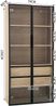 Badezimmerschrank-Set aus MDF mit LED-Beleuchtung & Milchglastüren, natur, 2er-Set Bild 4