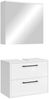 Waschbeckenunterschrank Set Florence 60 x 35 cm – Weiß Hochglanz – Badmöbel mit Spiegelschrank Bild 1