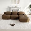 Modulares Ecksofa Cordsamt,ergonomisch mit Fußstütze, 32D Schaumstoff, geschwungene Armlehnen, kein Aufbau, vakuumverpackt Bild 3