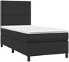 vidaXL Polsterbett mit Matratze & LED Schwarz 90x200 cm Kunstleder [3135861] Bild 3