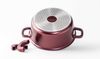 Kochtopf Aluguss Glasdeckel Ø20cm Induktion Marmorbeschichtung Suppentopf Pfanne Burgundy Bild 2