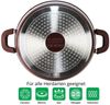 Kochtopf Aluguss Glasdeckel Ø20cm Induktion Marmorbeschichtung Suppentopf Pfanne Burgundy Bild 3