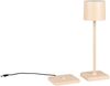 Akku LED Tischleuchte FERNANDEZ kabellos für Innen & Außen, Beige - H: 38cm Bild 2