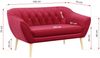Sofa, Skandinavischer Stil, Holzbeine - PIRS - 2 Sitzer - Rot - Velours Bild 3
