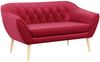 Sofa, Skandinavischer Stil, Holzbeine - PIRS - 2 Sitzer - Rot - Velours Bild 2