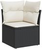 vidaXL 10-tlg. Garten-Sofagarnitur mit Kissen Schwarz Poly Rattan 3220705 Bild 4