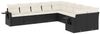 vidaXL 10-tlg. Garten-Sofagarnitur mit Kissen Schwarz Poly Rattan 3220705 Bild 2