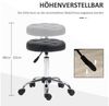 HOMCOM Rollsitz höhenverstellbarer Drehhocker mit Rädern (Arbeitshocker, 2 St, Rollhocker), Kunstleder Schwarz Ø35,5 x 48-63 cm Bild 3