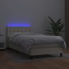 vidaXL Boxspringbett mit Matratze & LED Creme 90x190 cm Kunstleder 3134197 Bild 4