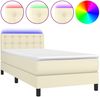 vidaXL Boxspringbett mit Matratze & LED Creme 90x190 cm Kunstleder 3134197 Bild 2