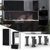 Mikrowellenschrank Fame-Line Schwarz gestreift 60 cm Vicco Bild 2