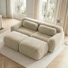 Sofa modulares Ecksofa mit variabler Sitzfläche, Premium-Plüsch & 32D-Schaum, Cloud-Komfort, Hellkhaki,204*179*73 cm Bild 2