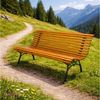 XXL Gartenbank Parkbank Massivholz Metall pulverbeschichtet Natur Bild 3