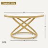 BarberPub Couchtisch Rund Holz, Moderner Sofatisch, Kleiner Beistelltisch Metall, Kaffeetisch für Wohnzimmer, Schönheitssalon, Wohnzimmertisch Marmor-Weiß Gold, 80x80x45cm, 2175 Bild 3