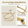 BarberPub Couchtisch Rund Holz, Moderner Sofatisch, Kleiner Beistelltisch Metall, Kaffeetisch für Wohnzimmer, Schönheitssalon, Wohnzimmertisch Marmor-Weiß Gold, 80x80x45cm, 2175 Bild 4
