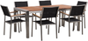 Essgruppe für 6 Personen GROSSETO Eukalyptusholz 180x90x74 cm Schwarz Bild 1