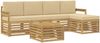 vidaXL Outdoor-Sofagarnitur 6 pcs Weiß und Beige 59 x 59 x 37 cm 3391703 Bild 2