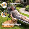 HOMECALL Gartenliege Sonnenliege mit Gesichtsöffnung und Sonnendach, klappbarer Liegestuhl, bis180 kg 200x70cm 4-Fach verstellbare Rückenlehne, 2 St, für Garten, Strand und Camping Bild 3