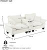 Sofa aus Chenille mit USB-Ladeanschlüssen & Stauraum, beige Bild 4