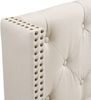 Polsterbett 90x200 cm, gepolstert mit Leinenbezug, Knopf-Tufting und Nietenverzierung,Beige Bild 5
