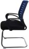 2er-Set Konferenzstuhl HWC-K51, Besucherstuhl Freischwinger, 150kg belastbar Stoff/Textil ~ blau Bild 5