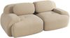 Loveseat-Sofa, aus Cordsamt modular kombinierbar mit geschwungenen Armlehnen und rutschfester Unterseite hochelastische Polsterung für Wohnzimmer Schlafzimmer und Heimkino, Cordsamt, Beige Bild 5