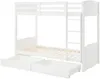 Vente-unique - LIMODARA Bett Holz, Platte Weiß - B 101,5 cm x H 162,5 cm x L 208 cm Bild 4