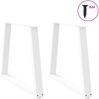 vidaXL Esstisch Beine V-Form 2 Stück Weiß 70x(72-73,3) cm Stahl 4012569 Bild 3