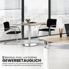 bümö Besprechungstisch, Esstisch klein, Tisch eckig 80x80 cm - kleiner Esstisch grau, Rundtisch Esstisch 2 Personen mit Holz-Platte, Säule aus Metall in silber, Konferenztisch, Bistrotisch, STF88-5-S Bild 5