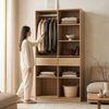 Offener Kleiderschrank Vippsaki mit 7 Fächern 200x100x50 cm Eicheoptik [en. casa] Bild 3