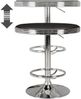 American Diner Bartisch rund Ø 60 cm Aluminium Kunstlederbezug, Retro Stehtisch USA in Schwarz/Silber, Robuster Bistrotisch im Stil der 50er Jahre, Partytisch mit Untergestell Alu Bild 5