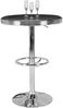 American Diner Bartisch rund Ø 60 cm Aluminium Kunstlederbezug, Retro Stehtisch USA in Schwarz/Silber, Robuster Bistrotisch im Stil der 50er Jahre, Partytisch mit Untergestell Alu Bild 2