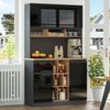 Küchenschrank Sideboard Grau-Schwarz, 105x45x185 cm, mit Arbeitsplatte Bild 2