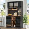 Küchenschrank Sideboard Grau-Schwarz, 105x45x185 cm, mit Arbeitsplatte Bild 3