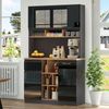 Küchenschrank Sideboard Grau-Schwarz, 105x45x185 cm, mit Arbeitsplatte Bild 3
