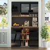 Küchenschrank Sideboard Grau-Schwarz, 105x45x185 cm, mit Arbeitsplatte Bild 4