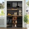 Küchenschrank Sideboard Grau-Schwarz, 105x45x185 cm, mit Arbeitsplatte Bild 4